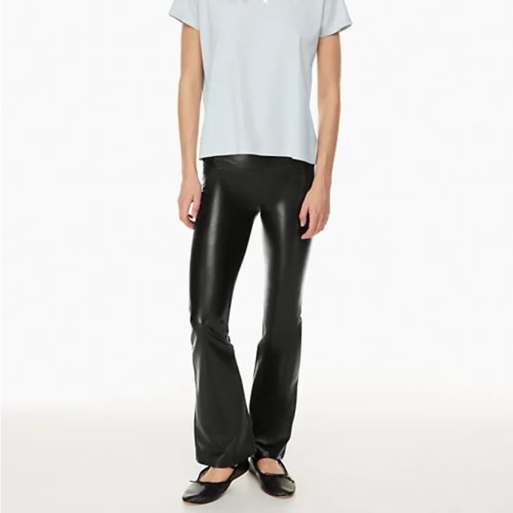 MOVE OUT SALE Aritzia Daria Flare Black Vegan Leather Leggings